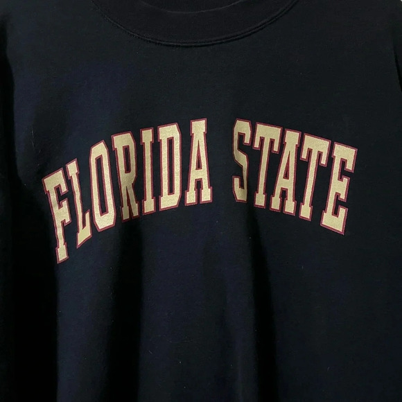 Vintage Florida State collegiate Crewneck 90s MV sports Size Large Black - Picture 2 of 4